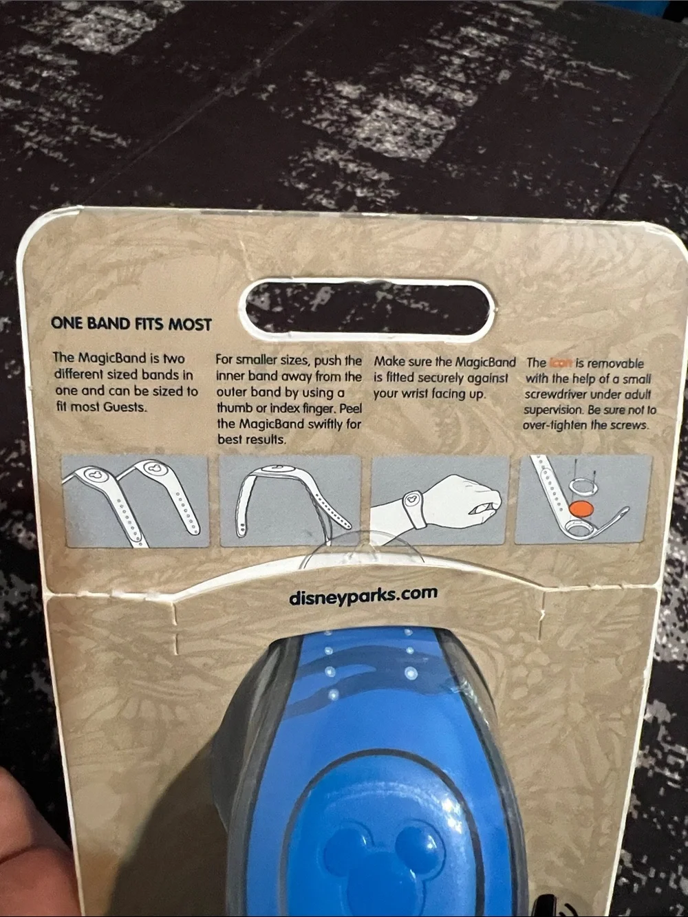 Disney MagicBand - Blue Wave Dot Design (ACE)
